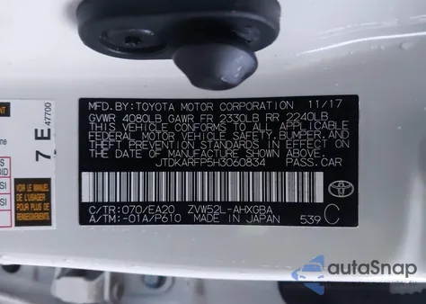 2017 Toyota Prius Prime Advanced from USA, damaged, VIN JTDKARFP5H3060834